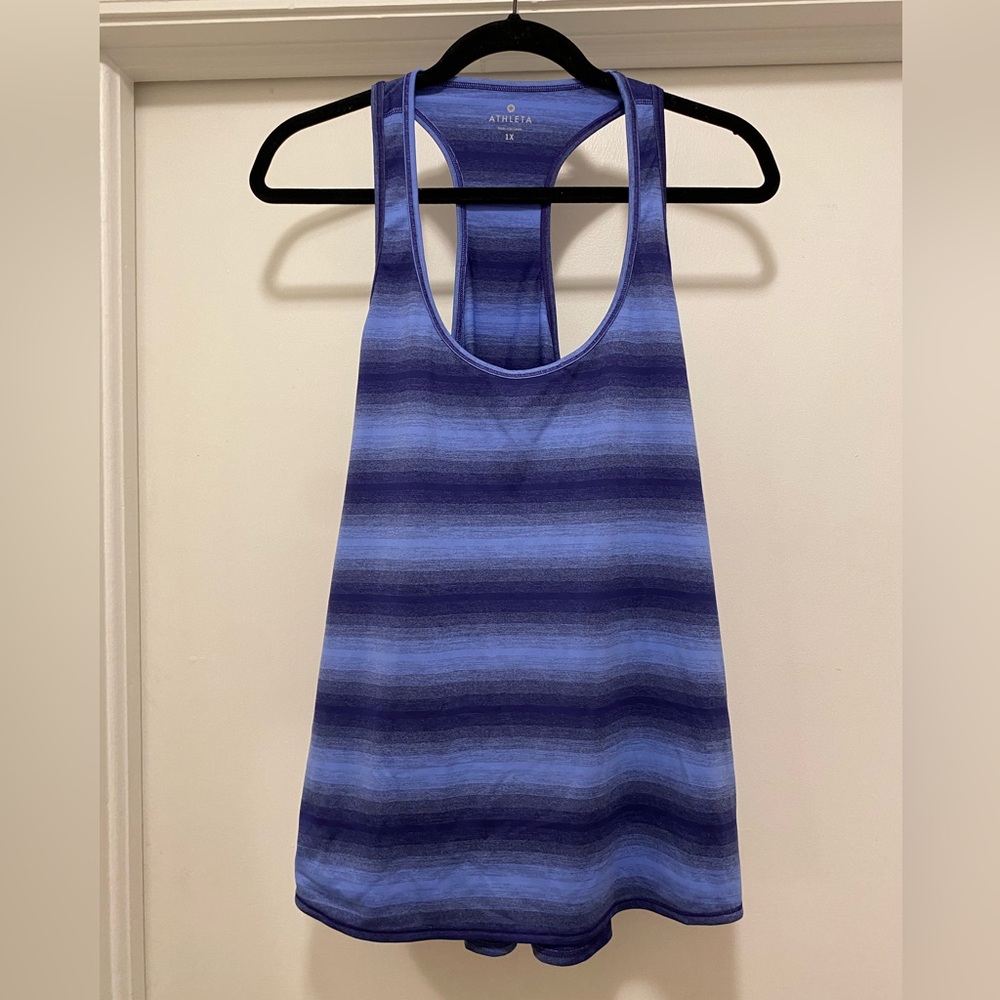Athleta Chi Ombré Razorback Tank Top Plus Size 1X Purple Blue Fitness Gym